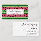 Niedliches Wassermelone Muster Pink & Green Visitenkarte (Vorne/Hinten)