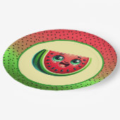 Niedliches Wassermelone Party Pappteller (Schrägansicht)