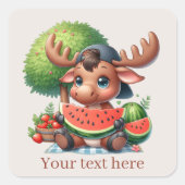 Niedliches Wassermelone-Party Quadratischer Aufkleber (Vorderseite)