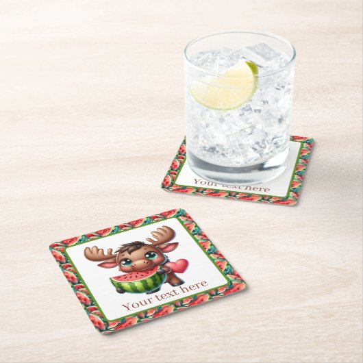 Niedliches Wassermelone-Party Rechteckiger Pappuntersetzer (Vor Ort)