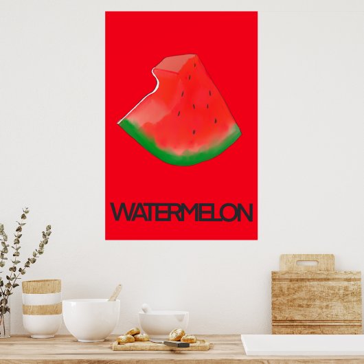 Niedliches Wassermelone-Poster Poster (Küche)