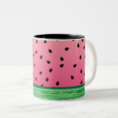 Niedliches Wassermelone Rind Rosa Grün Zweifarbige Tasse (VorderseiteRechts)