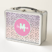 Niedliches Wassermelone Samen Mit Monogramm Imitat Metall Brotdose (Vorderseite)