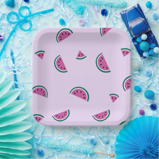 Niedliches Wassermelone-Scheiben Papier Platten Pappteller (Party)