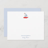 Niedliches Wassersportsegelschiff nautisches Baby Dankeskarte (Vorne/Hinten)