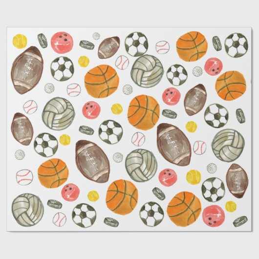 Niedliches Wassersportzentrum Kinder Geburtstag Geschenkpapier (Flach)