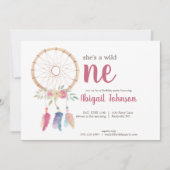 Niedliches Wasserzeichen Dreamcatcher Erstgeburt Einladung (Vorderseite)