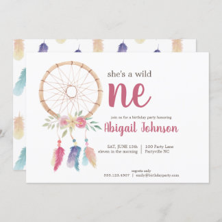 Niedliches Wasserzeichen Dreamcatcher Erstgeburt Einladung