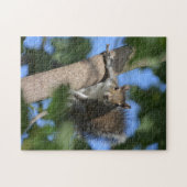 Niedliches Watchful Eichhörnchen in einer Baumfoto Puzzle (Horizontal)