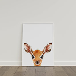 Niedliches Watercolor Baby Antelope Kinderzimmer D Poster