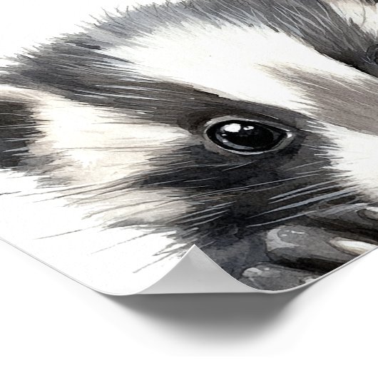 Niedliches Watercolor Baby Badger Kinderzimmer Dek Poster (Ecke)