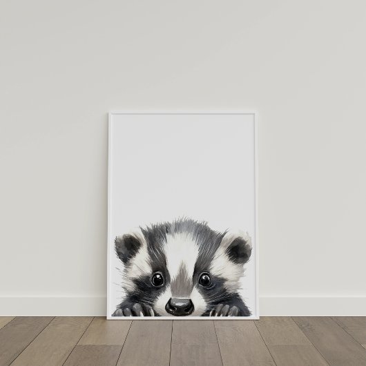 Niedliches Watercolor Baby Badger Kinderzimmer Dek Poster