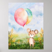 Niedliches Watercolor Baby Bear Gender Neutral Kin Poster (Vorne)