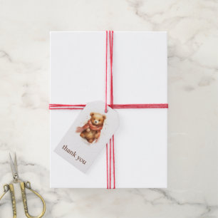 Niedliches Watercolor Baby Bear Party Geschenk Tag Geschenkanhänger