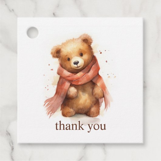 Niedliches Watercolor Baby Bear Party Geschenkanhänger (Vorderseite)