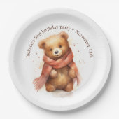 Niedliches Watercolor Baby Bear Party Pappteller (Vorderseite)