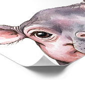 Niedliches Watercolor Baby Hippo Kinderzimmer Deko (Ecke)