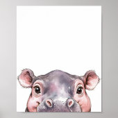 Niedliches Watercolor Baby Hippo Kinderzimmer Deko (Vorne)