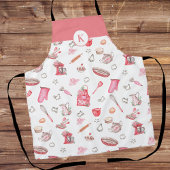 Niedliches Watercolor Baking Muster Pink Monogramm Schürze