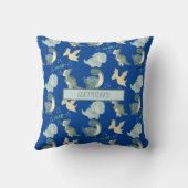 Niedliches Watercolor Blue Dinosaurier Muster Kiss Kissen (Rückseite)
