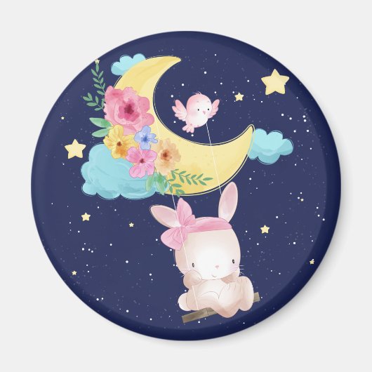 Niedliches Watercolor Bunny Magnet (Vorne)