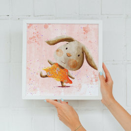 Niedliches Watercolor Bunny Rabbit Baby Kids Poste Poster