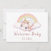 Niedliches Watercolor Einhorn Rainbow Begrüßungsba Karte (Vorderseite)