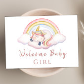 Niedliches Watercolor Einhorn Rainbow Begrüßungsba Karte