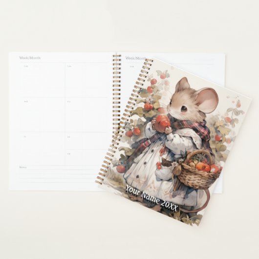 Niedliches Watercolor Field Mouse Plane Planer (Anzeige)