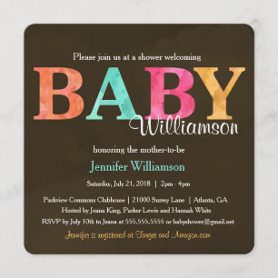 Niedliches Watercolor-helles Geschlechts-neutrale Einladung