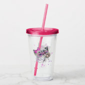 Niedliches Watercolor-Kätzchen Acryltrinkbecher (Rückseite)