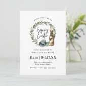 Niedliches Watercolor Kraut Bunny Osterfest Brunch Einladung (Stehend Vorderseite)