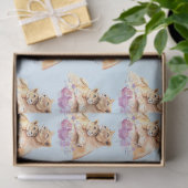 Niedliches Watercolor Mother Lion & Cub Muster Seidenpapier (Geschenk)