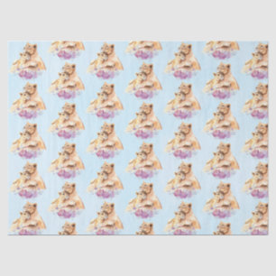 Niedliches Watercolor Mother Lion & Cub Muster Seidenpapier