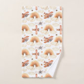 Niedliches Watercolor Rainbow-Flugzeugmuster Badhandtuch Set (Handtuch)