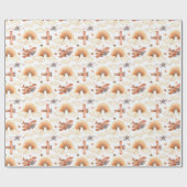 Niedliches Watercolor Rainbow-Flugzeugmuster Geschenkpapier (Flach)