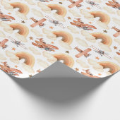 Niedliches Watercolor Rainbow-Flugzeugmuster Geschenkpapier (Ecke)