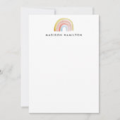 Niedliches Watercolor Rainbow Personalisiert Stati Mitteilungskarte (Vorderseite)
