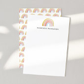 Niedliches Watercolor Rainbow Personalisiert Stati Mitteilungskarte