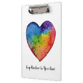 Niedliches Watercolor Regenbogen-Herz Klemmbrett (Links)