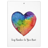 Niedliches Watercolor Regenbogen-Herz Klemmbrett (Rückseite)