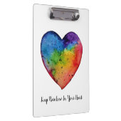 Niedliches Watercolor Regenbogen-Herz Klemmbrett (Rechts)