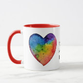 Niedliches Watercolor Regenbogen-Herz Tasse (Links)