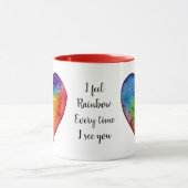 Niedliches Watercolor Regenbogen-Herz Tasse (Zentrum)