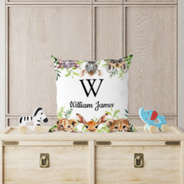 Niedliches Watercolor Safari Animal Baby Kinderzim Kissen