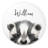 Niedliches Watercolor Wald Badge Kinderzimmer Room Keramikknauf (Vorderseite)