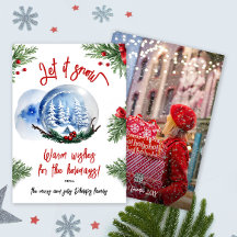 Niedliches Watercolor Winterschnee Globe Familienw