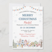 Niedliches Watercolor Winterurlaubsmarkt Einladung (Vorderseite)