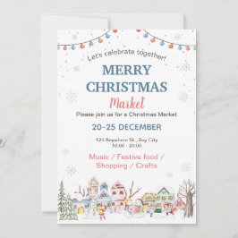 Niedliches Watercolor Winterurlaubsmarkt Einladung