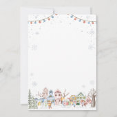 Niedliches Watercolor Winterurlaubsmarkt Einladung (Rückseite)